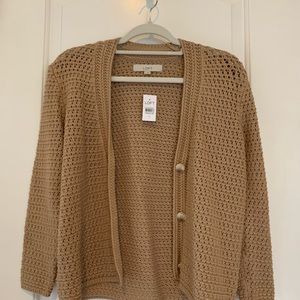 Loft Tan Cardigan in Tan - Medium